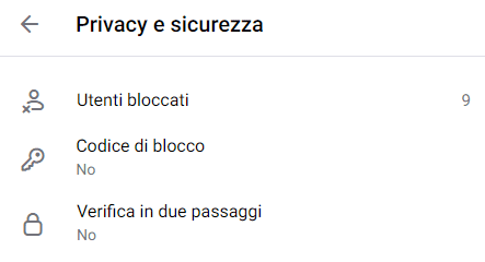 Telegram, codice blocco e verifica due passaggi