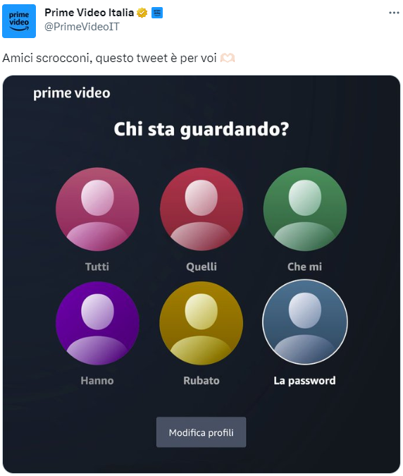 Prime Video si prende gioco di Netflix su Twitter