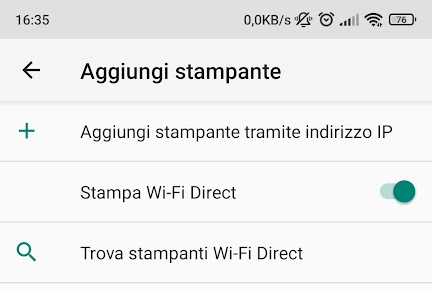 Stampare da Android su una stampante collegata al computer di casa