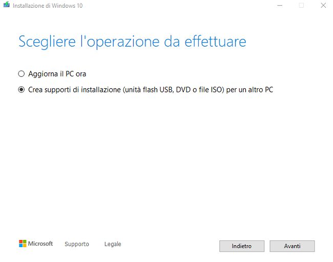 CHIAVETTA USB 64GB INSTALLAZIONE WINDOWS 10 HOME/PRO AVVIAMENTO SISTEMA  SENZA LICENZA