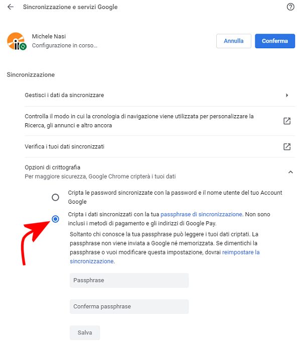 Sincronizzare Chrome, cosa significa accedere ai dati da più dispositivi