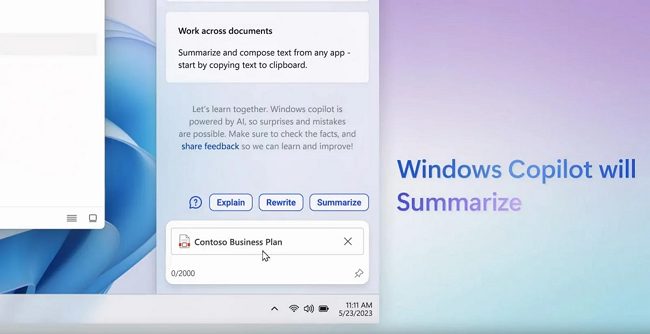 Windows Copilot, intelligenza artificiale per Windows 11