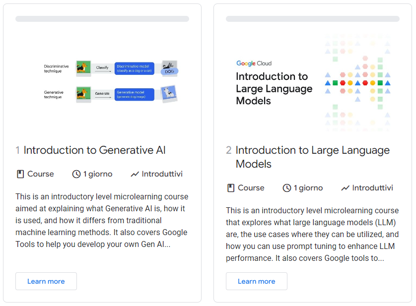 Google - Corso gratuito AI Generativa