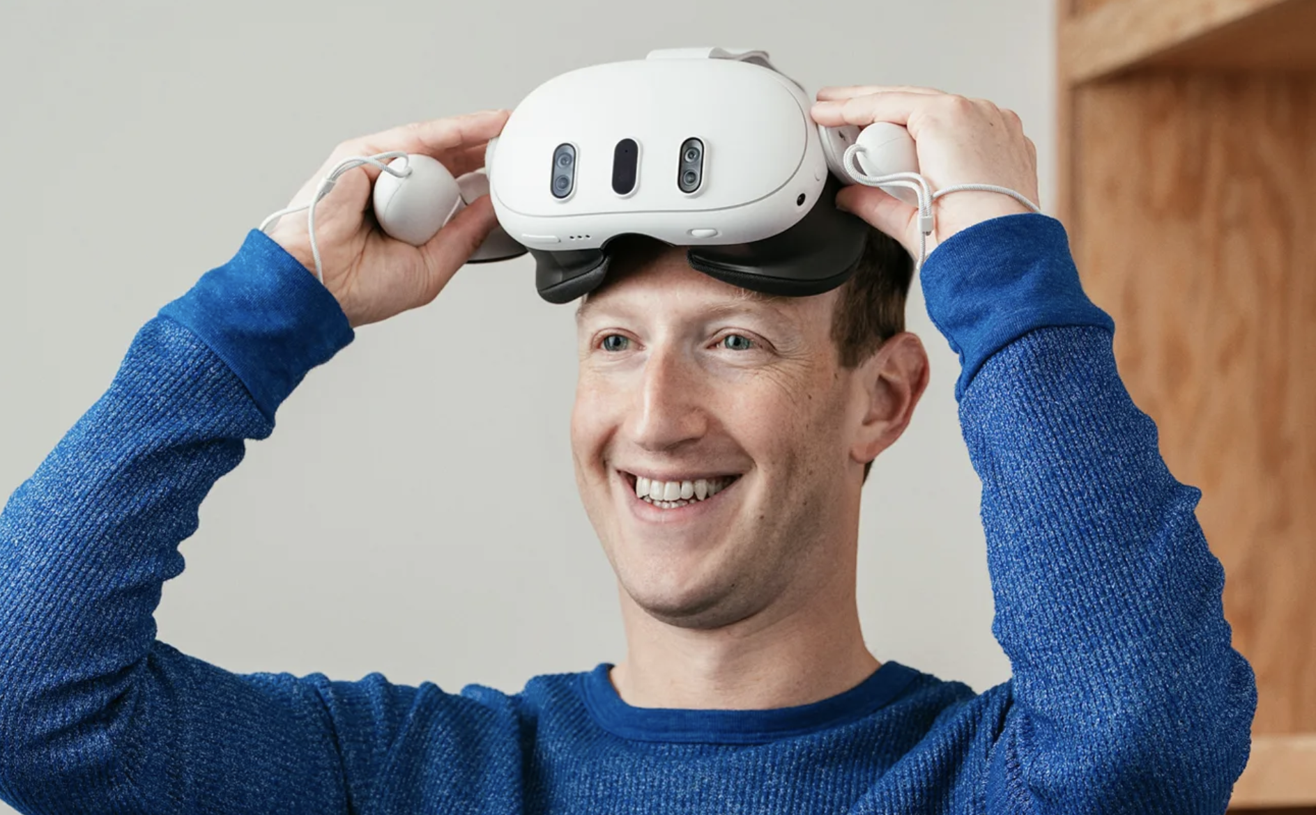 Mark Zuckerberg con Meta Quest 3