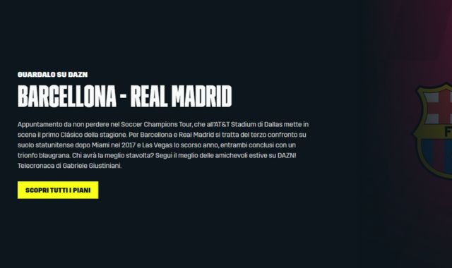 Barcellona Real Madrid streaming DAZN