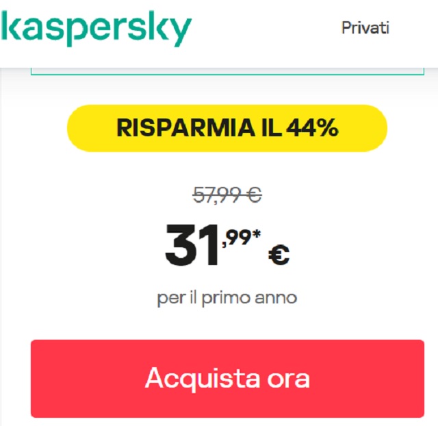 kaspersky 44 per cento