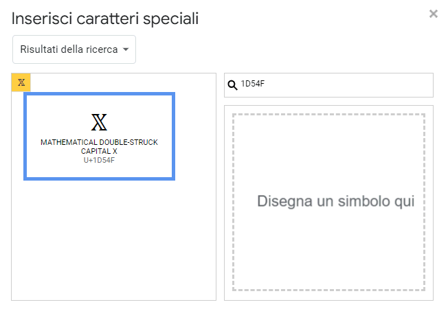Logo X Twitter: carattere speciale