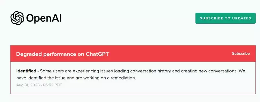 ChatGPT Down non funziona 31 agosto