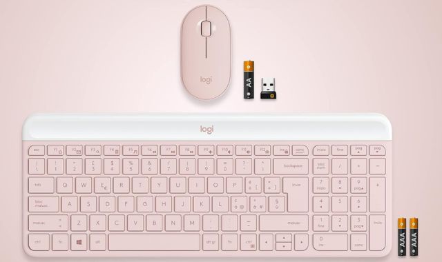 Kit tastiera e mouse Logitech rosa