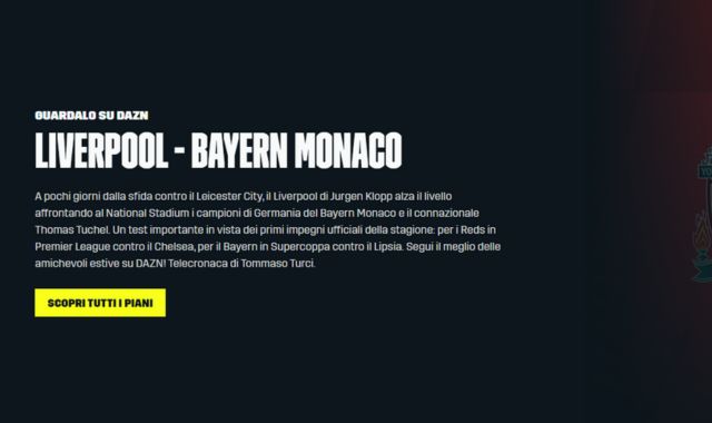 Liverpool Bayern Monaco streaming DAZN