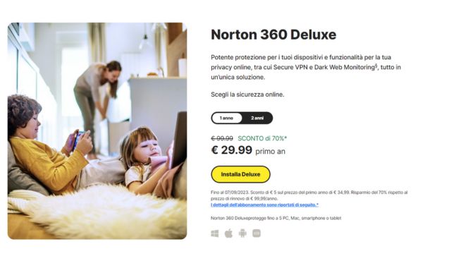 Norton 360 Deluxe sconto