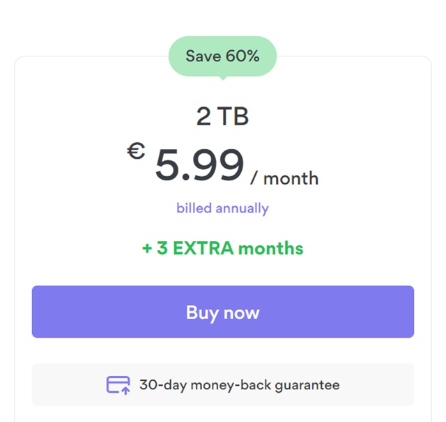 2 TB di spazio cloud scontati del 75%: ecco l'offerta Internxt