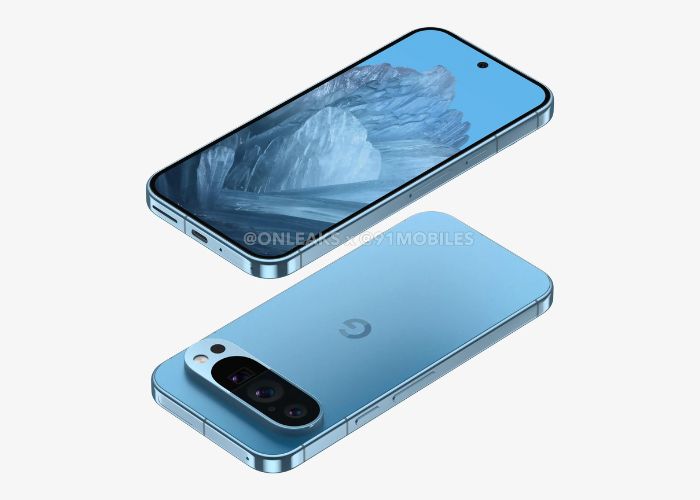 Google Pixel 9 Pro azzurro immagini render 1