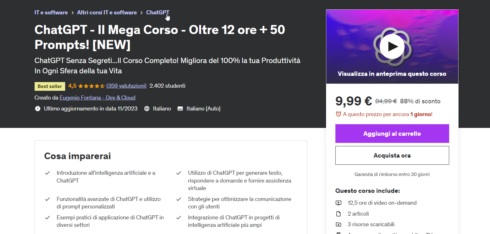 Corso di Udemy