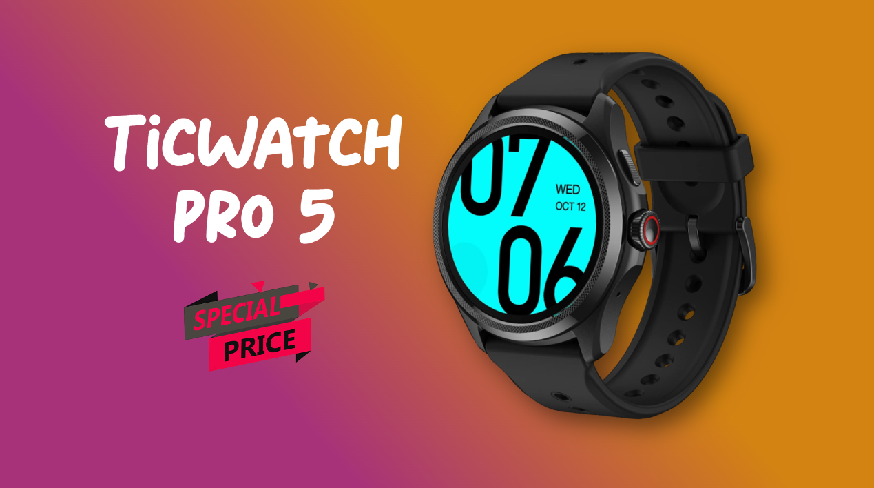 Ticwatch pro 5 smartwatch android per uomo snapdragon w5- gen 1 wear os  smart w