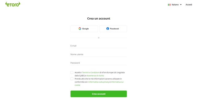 etoro crea account