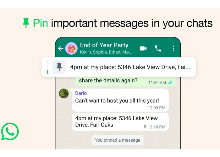 WhatsApp consente finalmente di fissare i messaggi in alto in chat