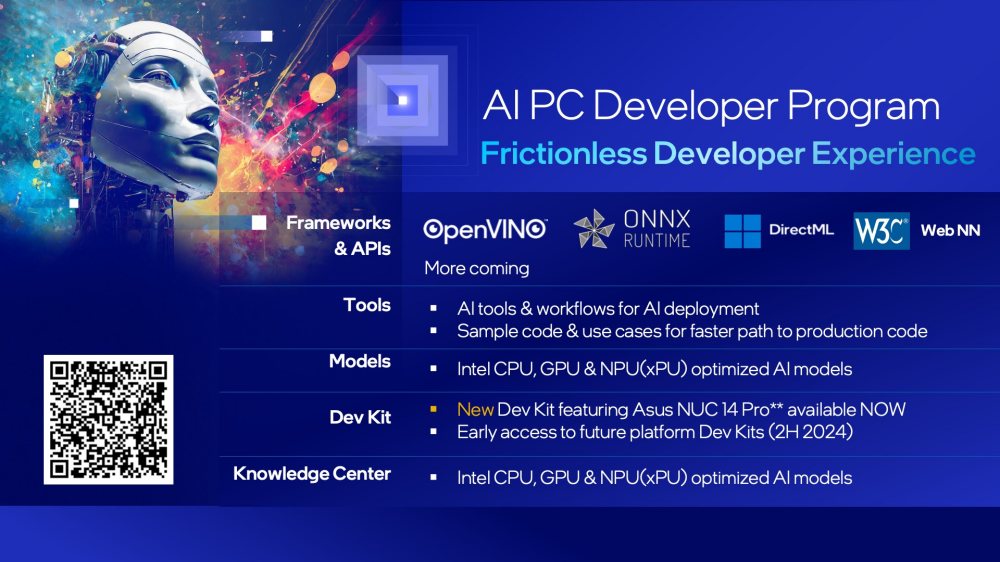 Intel AI PC, programma per gli sviluppatori