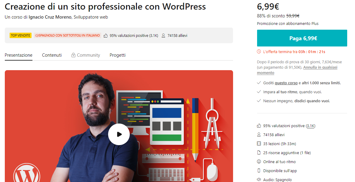 sito con WordPress