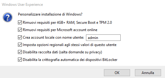 Disattivazione requisiti Windows 11 24H2