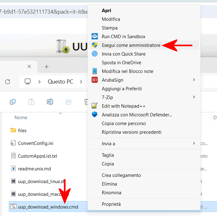 UUPdump: creazione ISO installazione Windows 11