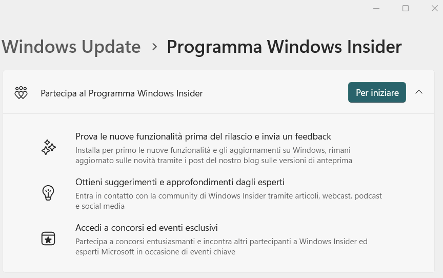 Provare Windows 11 24H2 in anteprima Windows Insider