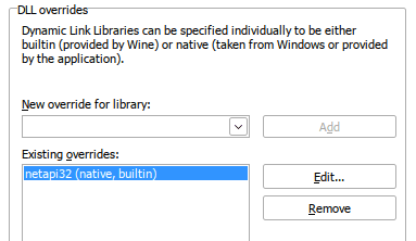 DLL override Wine Linux