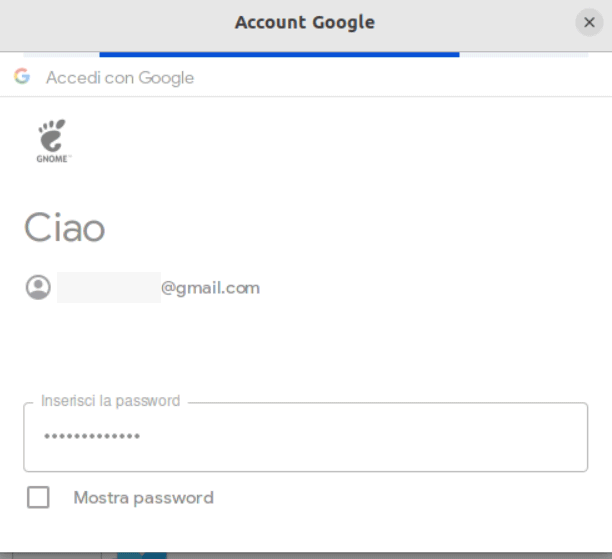 Accesso account Google da Linux