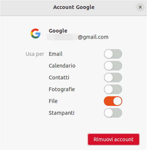 Accesso all'account Google da Linux