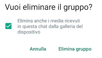 Eliminare gruppo WhatsApp