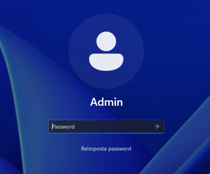 Reimposta password login Windows