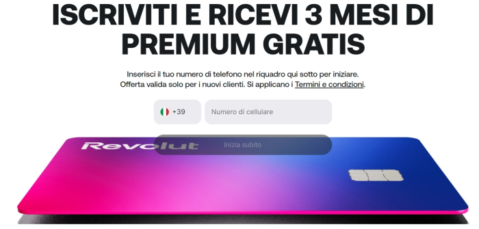 Revolut Premium, 3 mesi gratis