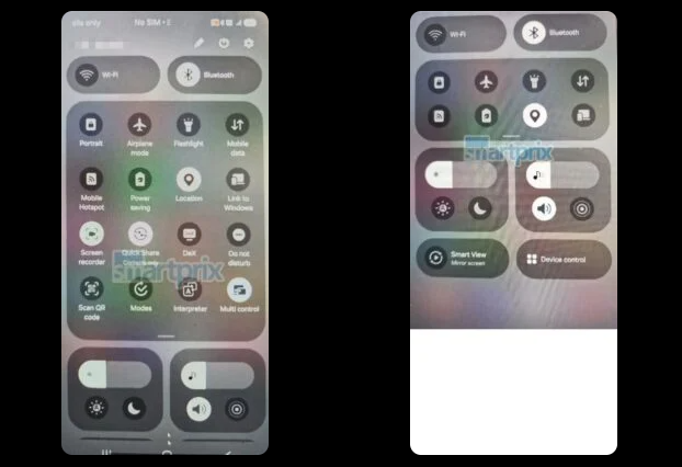 Samsung One UI 7 - Leak Quick Panel