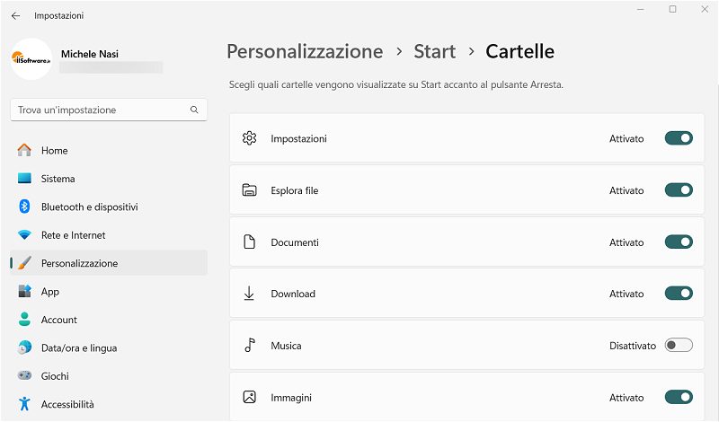 Cartella Download menu Start Windows