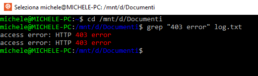 Comando grep Windows con WSL