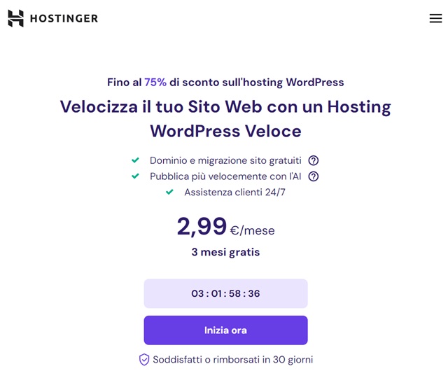 hostinger wordpress 2,99 euro