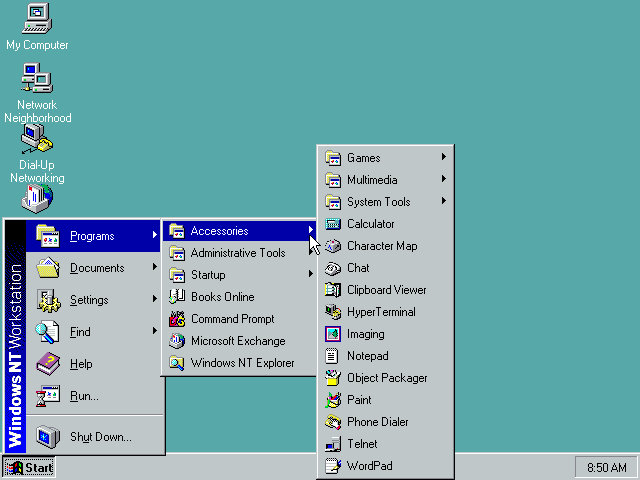 Menu Start Windows NT