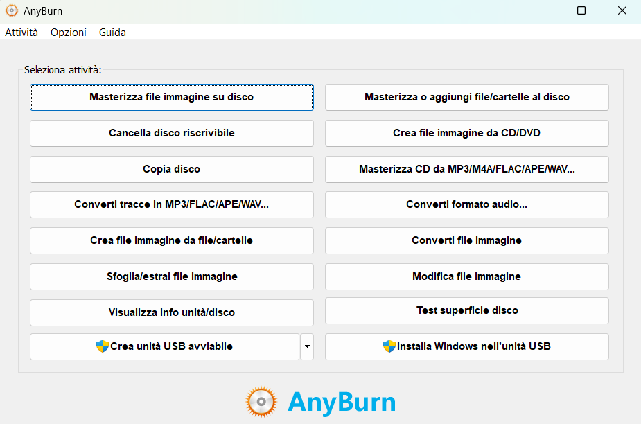 Modificare ISO Windows con AnyBurn