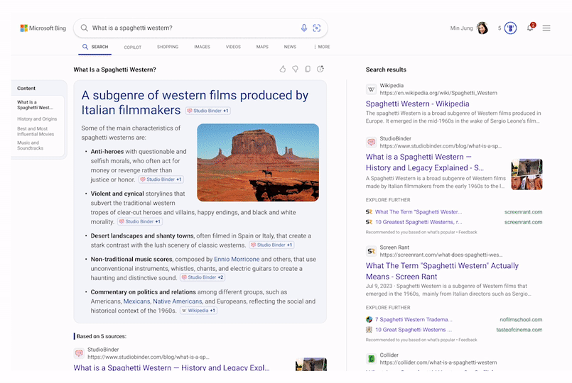 Nuova ricerca Bing