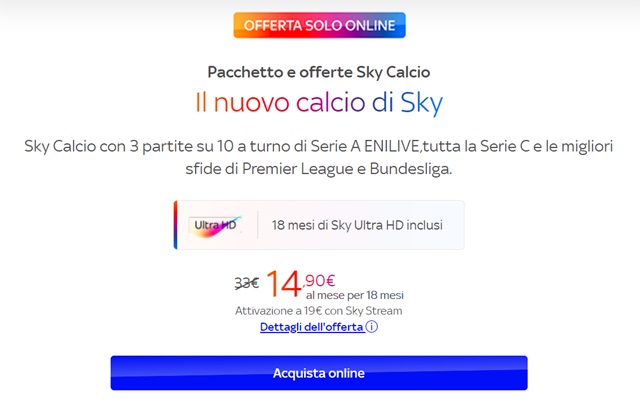 sky offerta calcio e tv