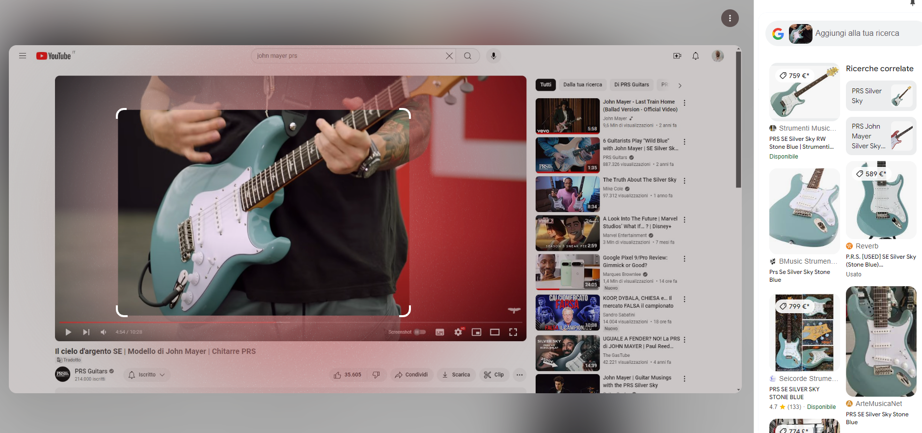 Google Lens per Chrome desktop - Esempio