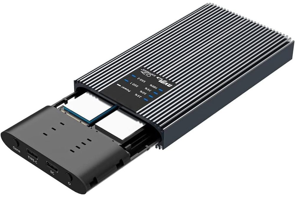 Box esterno SSD M.2 PCIe NVMe doppio slot