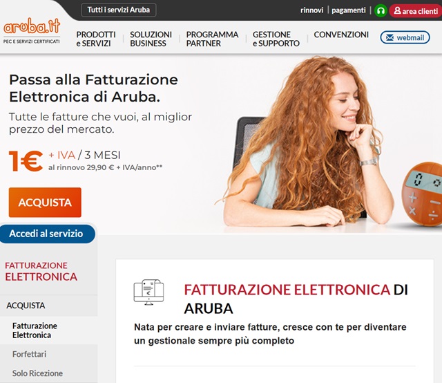 fatturazione elettronica aruba offerta