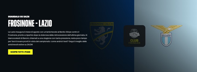 frosinone lazio amichevole dazn