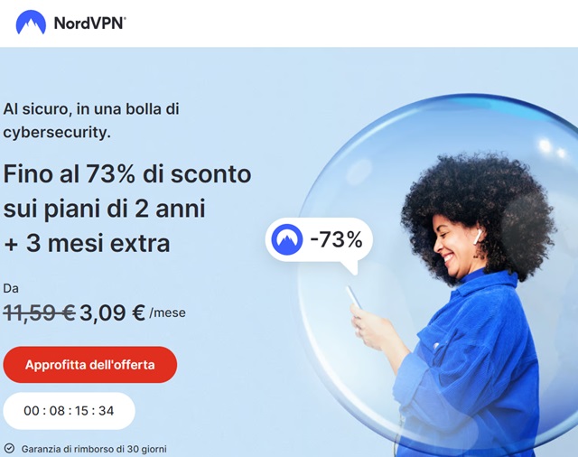 nordvpn 73 per cento sconto agosto 2024