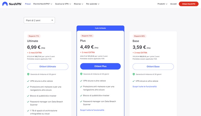 nordvpn prezzi ad agosto 2024 con sconto 71 per cento