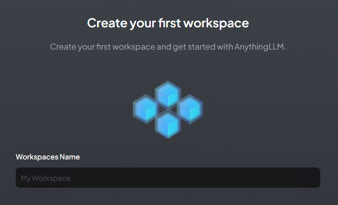 Creazione workspace con AnythingLLM