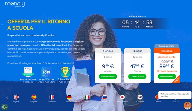 mondly offerta ritorno a scuola