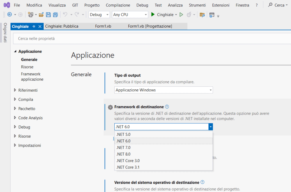 Framework .NET destinazione