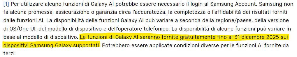 Samsung Galaxy AI a pagamento da gennaio 2026